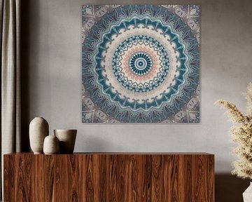 Mandala Harmony in blue grey by Christine Bässler