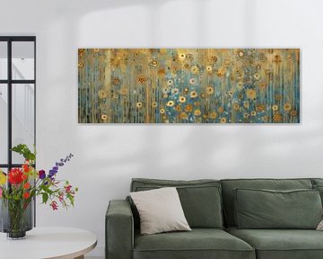 Bloemenregen in Blauw en Goud van Whale & Sons