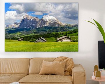 Seiser Alm of Alpe di Siusi in de Dolomieten in het voorjaar