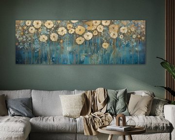 Bloesem tegen Blauwe Achtergrond van Whale & Sons