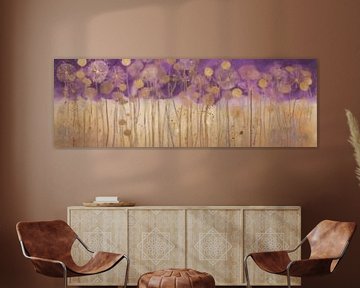 Paars en Goud Bloemenveld van Whale & Sons