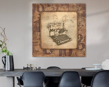 Oude typemachine, scenario. Vintage kunst voor schrijvers en schrijfsters. van SergeivoArt