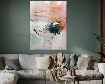 Modern abstract in pastelkleuren. van Studio Allee