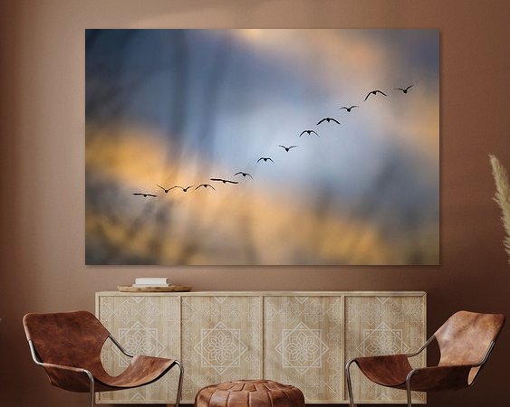 Voorbeeld van het werk in een kamer