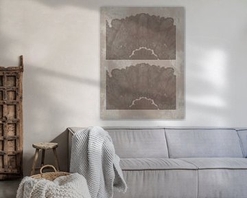 Batikpatroon in taupe. Moderne abstracte kunst. van Dina Dankers