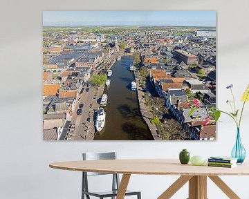 Luchtfoto van het historische stadje Lemmer in Friesland Nederland van Eye on You