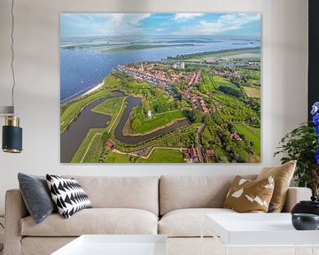 Luchtfoto van het historische stradje Veere in Zeeland Nederland van Eye on You