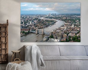 Tower Bridge en de Theems gezien vanuit The Shard van KC Photography