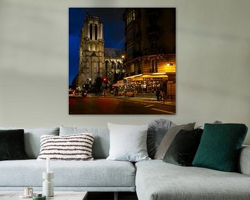 Café Panis - A Stylish Wall Decoration of Paris'Iconic Notre Dame by Eriks Photoshop