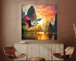Voorbeeld van het werk in een kamer