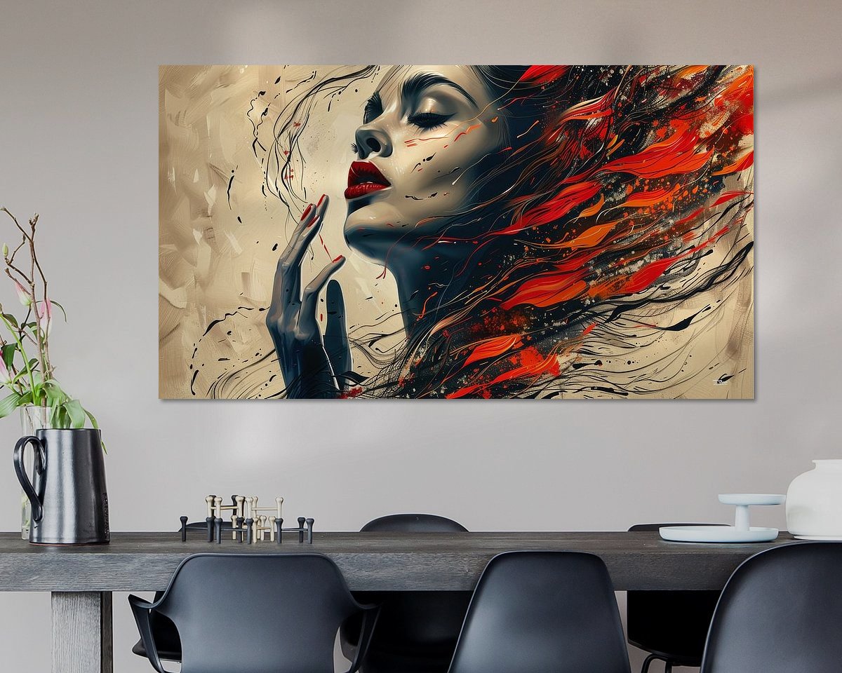 Voorbeeld van het werk in een kamer