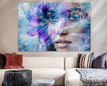 fantasie portret vrouw met bloemen van Egon Zitter