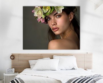 Fantasie Porträt Frau mit Blumen