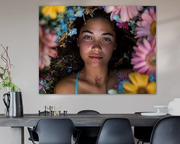 fantasy portrait woman with flowers by Egon Zitter