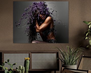 portrait de fantaisie avec des fleurs sur Egon Zitter