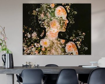 portrait de fantaisie avec des fleurs sur Egon Zitter