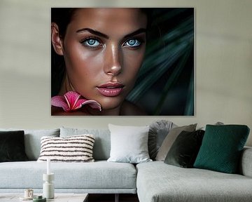 Fantasieporträt mit Blumen