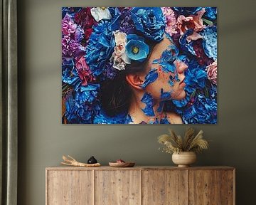 Fantasie Porträt Frau mit Blumen