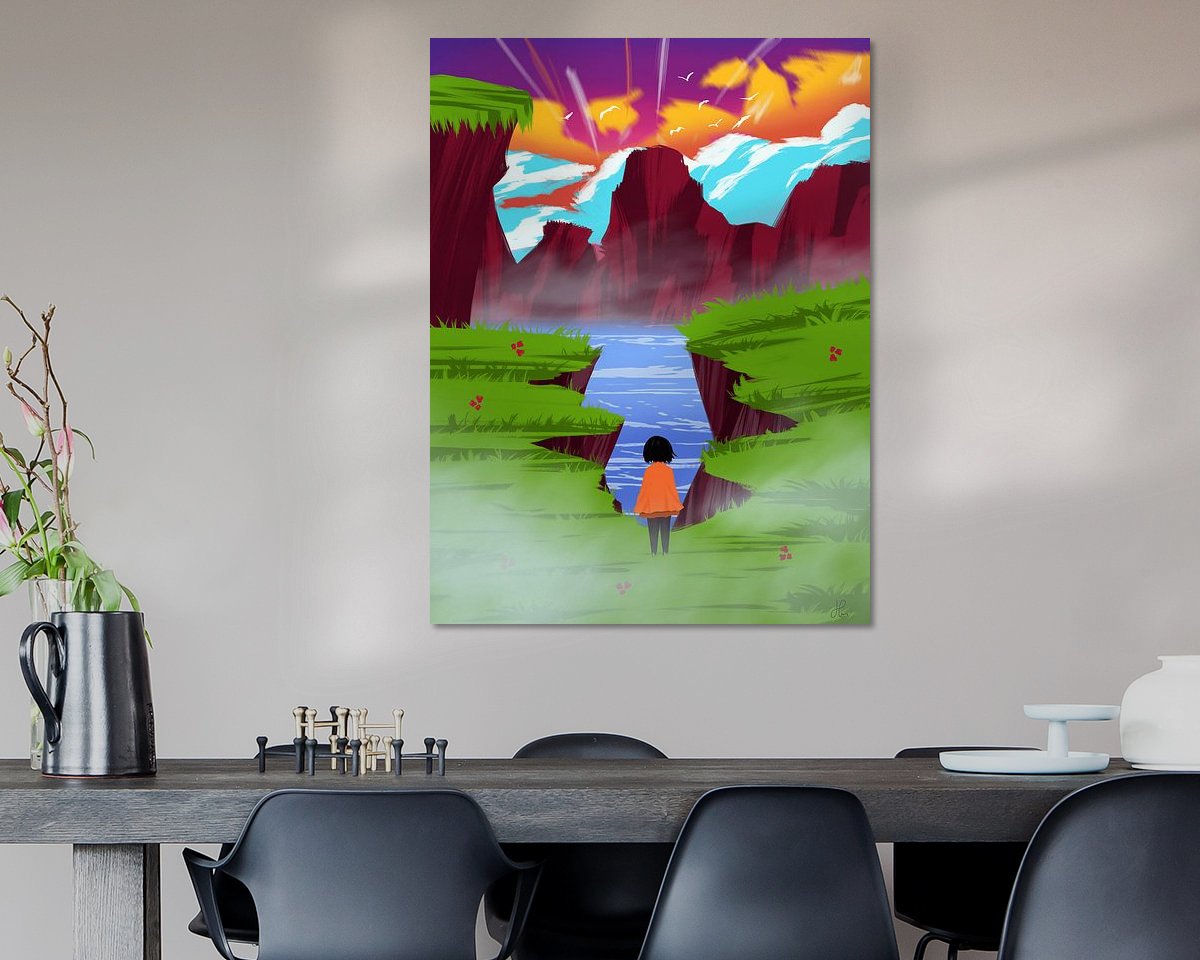 Voorbeeld van het werk in een kamer