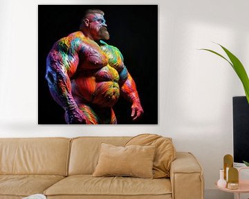 Extrembodybuilder mit Neon Bodypaint von BEARpictureart
