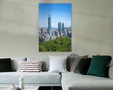 View of Taiwan and Taipei 101, the country's tallest building towering over the skyline by Mickéle Godderis