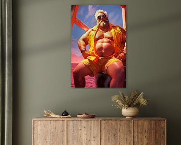 Sterke man op een jacht van BEARpictureart