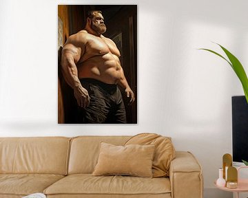 Bodybuilder met baard van BEARpictureart