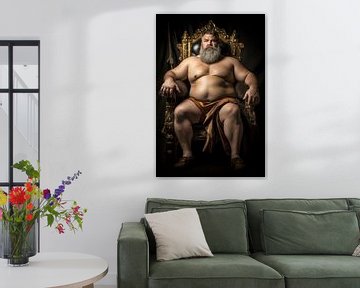 Man met baard op een troon van BEARpictureart