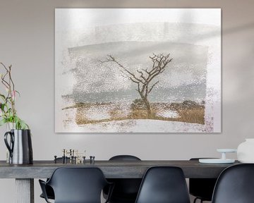 Boom in Afrika: Mixed Media kunstwerk in vintage look van Imaginative