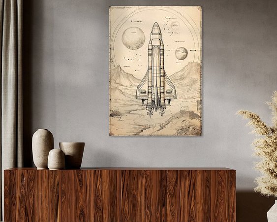 Voorbeeld van het werk in een kamer