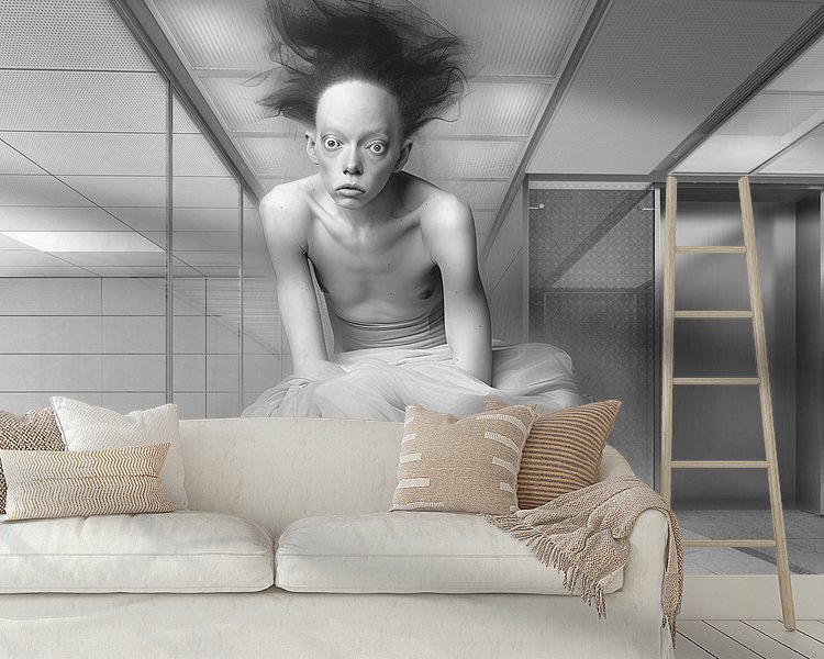 Voorbeeld van het werk in een kamer