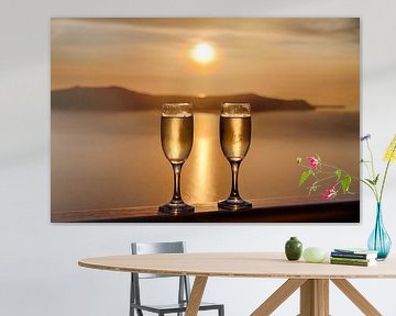 Santorini Sunset Celebration by Erwin Blekkenhorst
