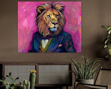 Leeuw Pop Art | Mane Trendsetter van Blikvanger Schilderijen