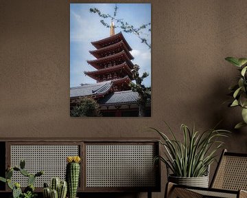 Rood gekleurde pagode in Japan van fromkevin