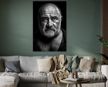 Zwart-wit portret van BEARpictureart