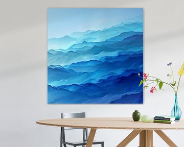 Undulating Mountains in Blue Serenity