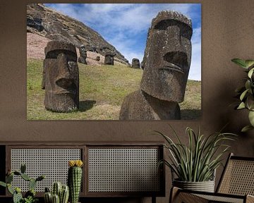 Moai op Paaseiland van Erwin Blekkenhorst