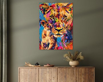 Lionne avec bébé