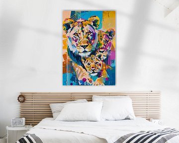 Lionne avec bébé