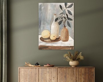 Still life in neutral tones in Japandi style by Japandi Art Studio