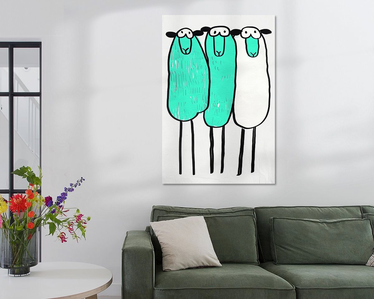 Voorbeeld van het werk in een kamer