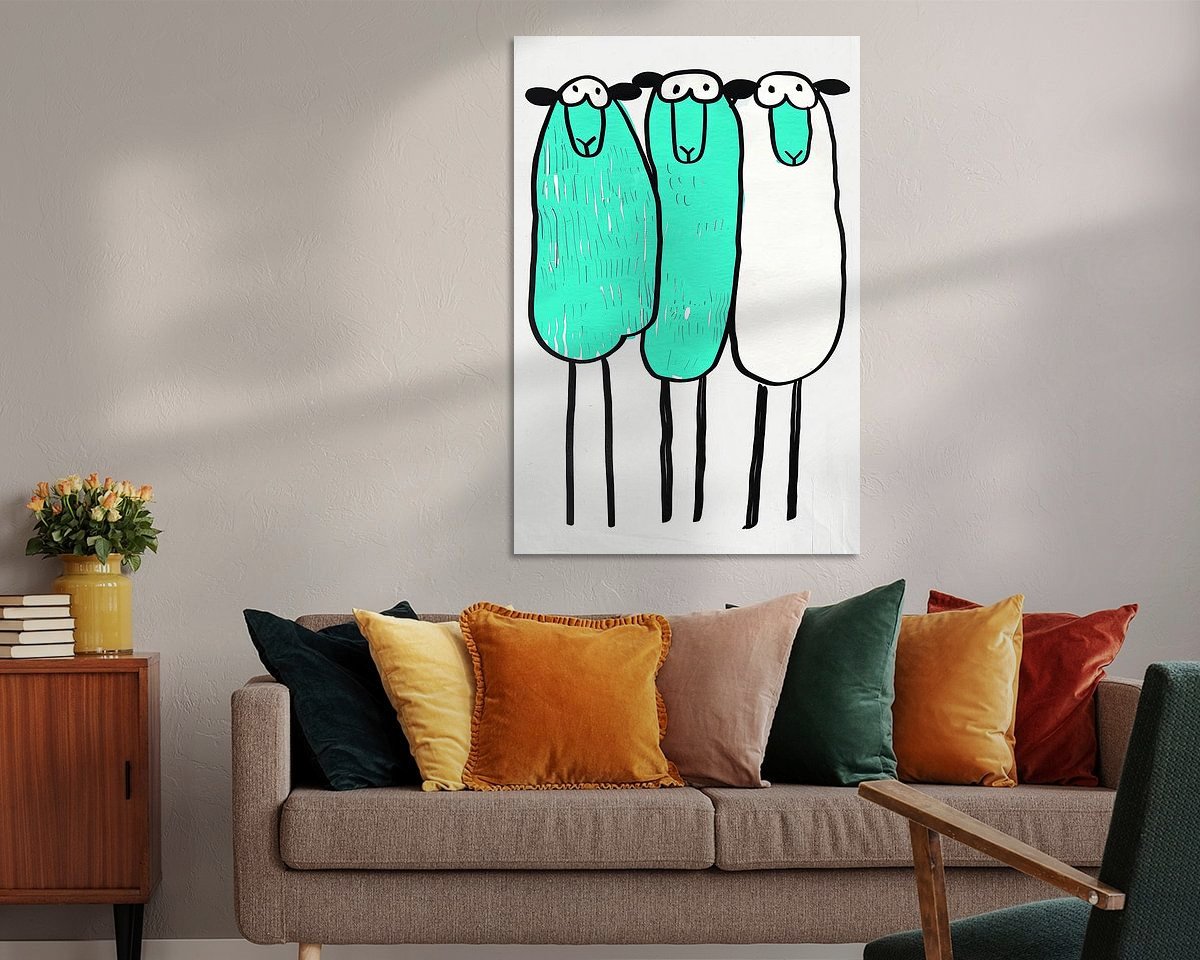 Voorbeeld van het werk in een kamer