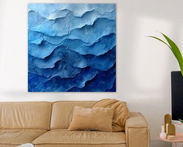 Abstract Ocean Waves in Various Shades of Blue by Color Square