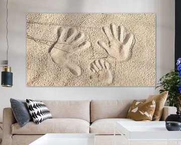 Handprints in the sand on the Baltic Sea beach by Martin Köbsch