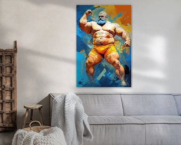 Sterke man schilderen van BEARpictureart