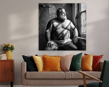 Sterke man in zwart-wit van BEARpictureart