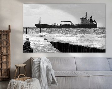 Ship passes breakwater by MSP Canvas