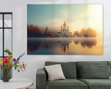 Licht overspoelt kerkinterieur