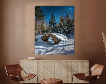 Lonely bridge in winter