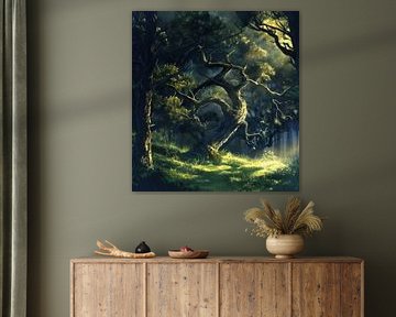 Paysage d'été vert dans la forêt
